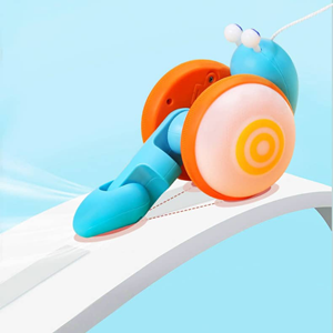 حلزون موزیکال طناب دار آبی pull - along snail toy -اسباب بازی